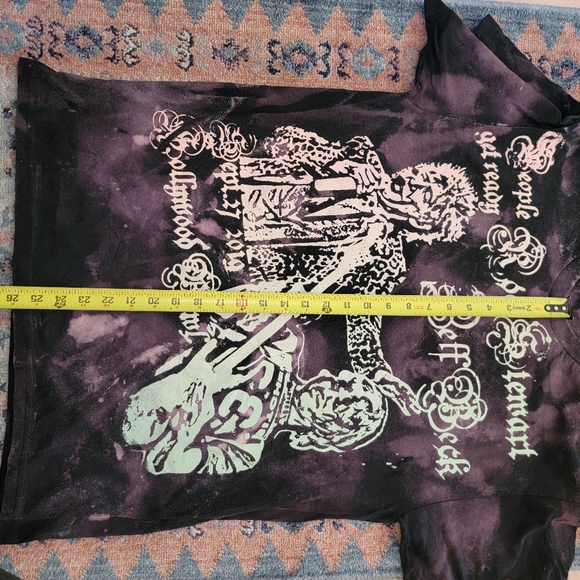 2019 Rod Stewart Jeff Beck Hollywood Bowl T-Shirt Thrashed Tie Dye texture print - Picture 5 of 5